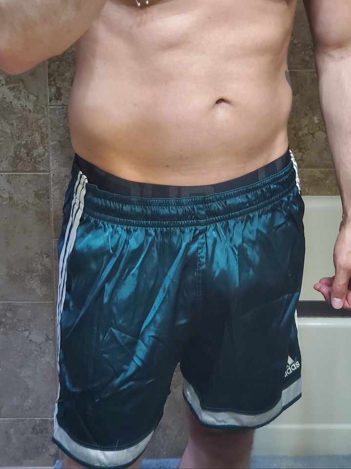 Adidas Satin Mens Vintage Soccer Shorts Silky Shiny Mens XXL Black eBay