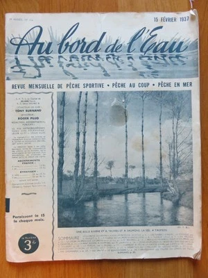 032 - Au bord de l’eau 1937 - Revue pêche - Saumons -Truites - Pubs - Photo 1/3
