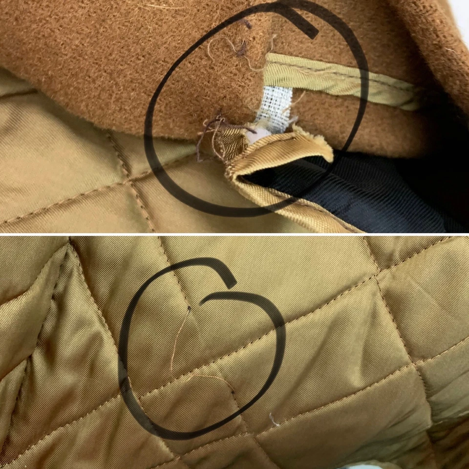 Abrigo Chaqueta de Lana Pendleton Vintage Marrón Cremallera Cuello de Piel Sintética L/XL DEFECTUOSO Foto 4 de 4