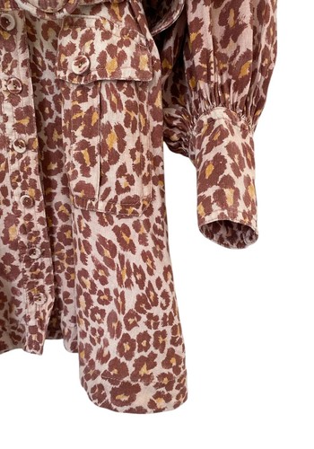 ZIMMERMANN Size 1 / AU 10 / US 6 BONITA LINEN BELTED DRESS Leopard Print - Bild 7 von 21