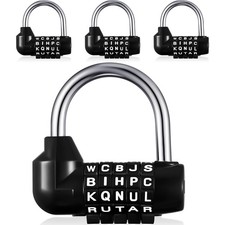 4 Pcs Gym Locker Lock 5 Digit Combination Lock Your Own Word 5 Letter Lock fo...