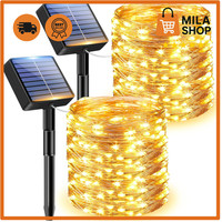 Solar Lichterkette 12M 120 Led Aussen 8 Modi Kupferdraht Wetterfest Garten Deko