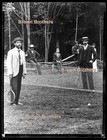 1900s Dapper Gents in Jackets & Boaters Play Tennis on the Lawn Film Negative — photo 1