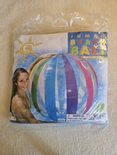 New Intex Jumbo Beach Ball 42 Inch The Wet Set Stripes 2012 Rare Sealed 59065EP
