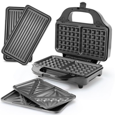 SUPERLEX 3-in-1 Sandwich Maker Toaster Waffeleisen Grill Multifunktional Set