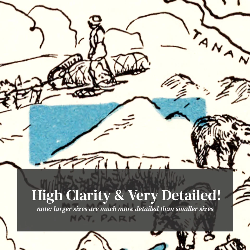 Old Map of Alaska 1931 - Vintage Alaska Art - Image 2 of 4