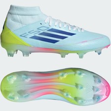 adidas F50 Pro Mid-Cut FG Women's Soccer Cleats Size 11.5 Light Blue Yellow Pink