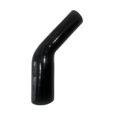 ID 45 Degree Elbow Reducer Silicone Coupler - Leg Length 6" 2" to 2.5" Black