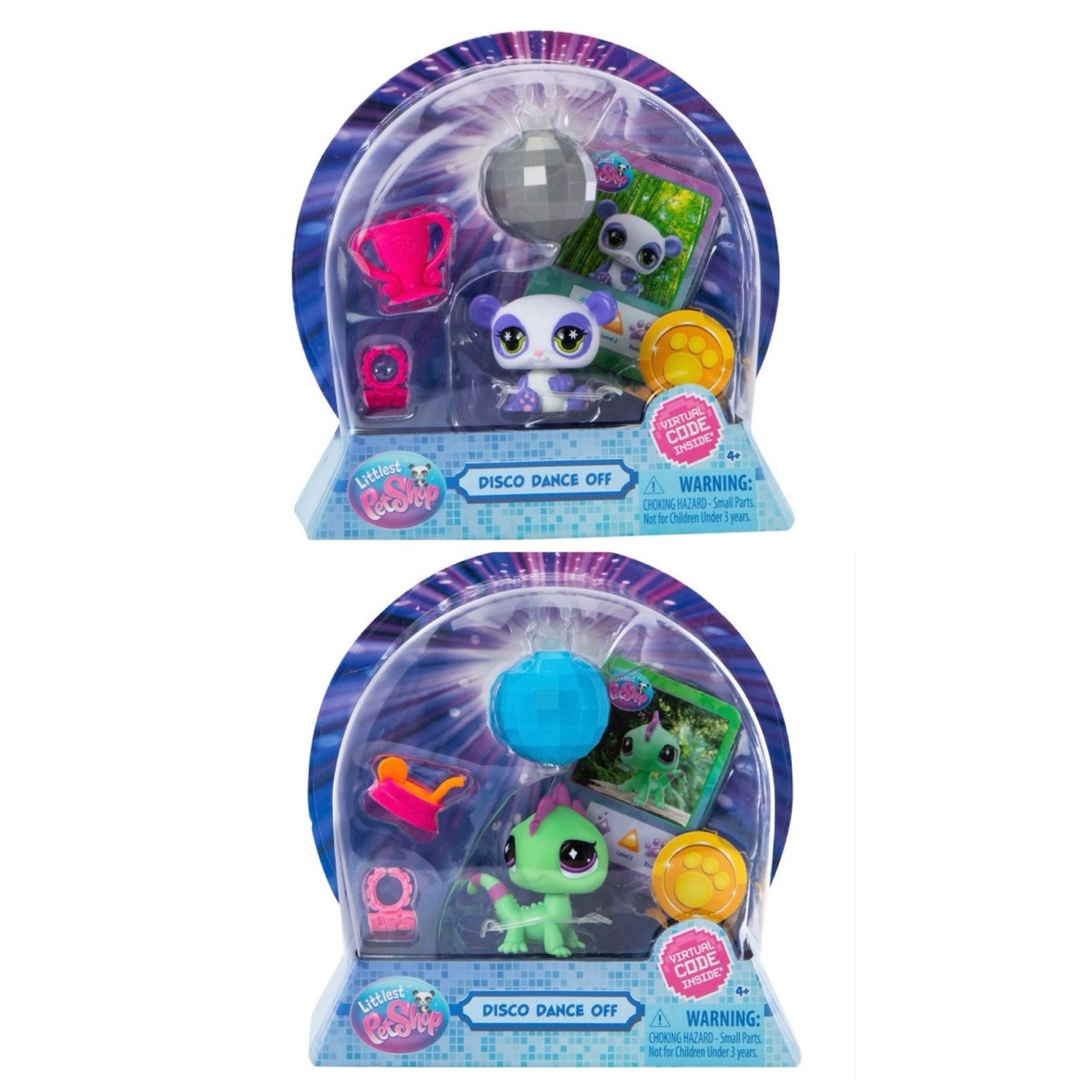 LPS【コエダナガレハナ＋リュウキュウキッカ】＋ディスクR+スジチヂミトサカ Littlest Pet Shop DISCO DANCE OFF PANDA G7 #200 & IGUANA G7 #203