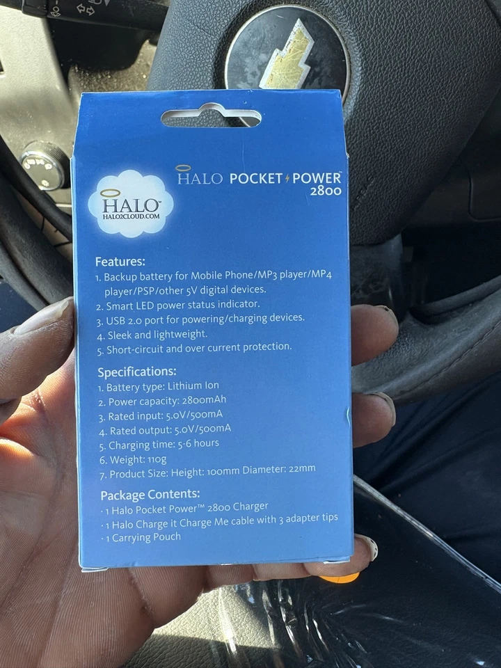 Cargador de alimentación universal y luz flash Halo Pink Pocket Power 2800. Excelente C Foto 3 de 3