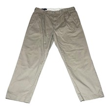 Polo Ralph Lauren Andrew Pant Mens 36x30 Khaki Tan Pleated Cotton Chino Trousers