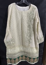 Light Green Embroidered Shalwar Kameez with Dupatta  Size XL