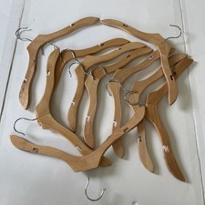 Wooden Hangers Pack of 10 Suit Hangers Premium Natural Finish Home