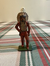 GREY IRON VINTAGE LEAD FIGURE - G46 11 - INDIAN CHIEF WITH KNIFE