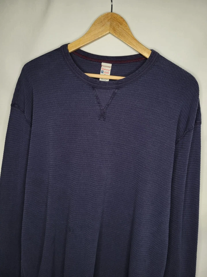 Champion Todd Snyder Waffle Thermal Long Sleeve Men's Size XL Navy Blue - Image 3 of 4