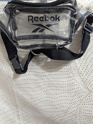 Reebok Black Sport Cross Training Fanny Pack Belt Bag Clear and Black Logo Strap