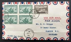 CANADA (NEWFOUNDLAND) 1949 FDC 4c SHIPS Block (4) + 14c: Nanaimo PMK to Glasgow