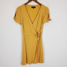 Lulus My Philosophy Golden Yellow Wrap Dress