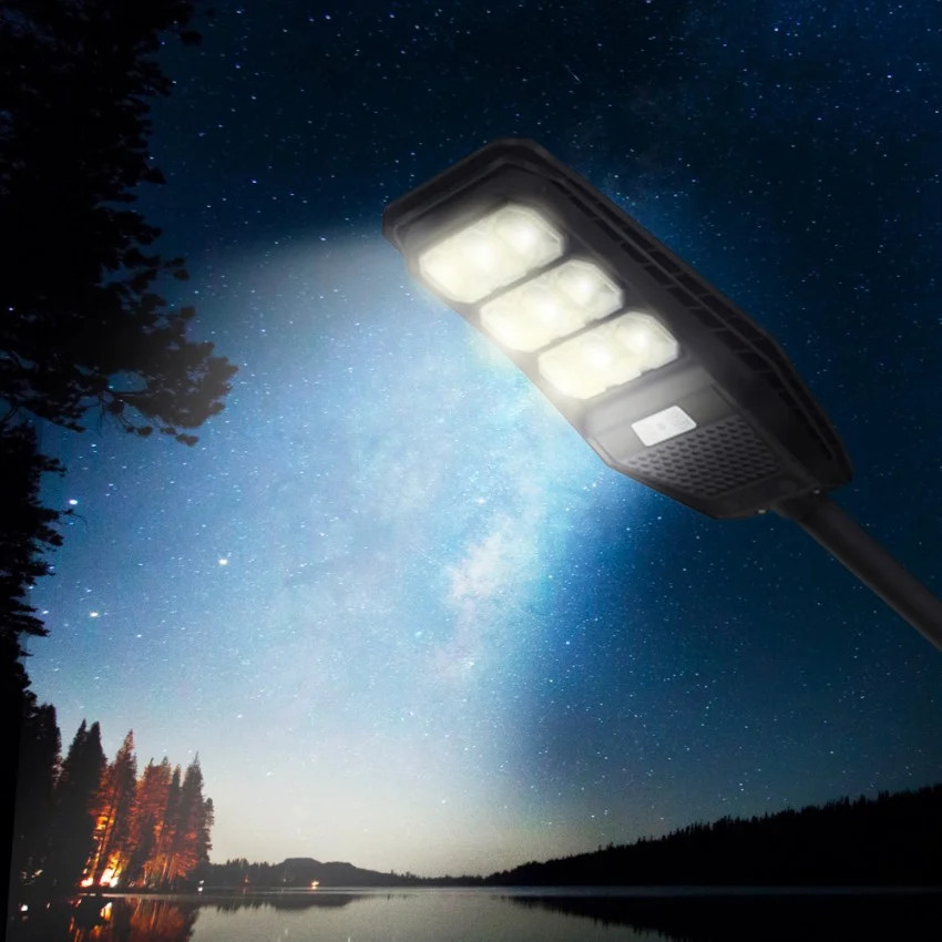 Lampadaire solaire LED 100W Solis M noir pour éclairage extérieur de jardin