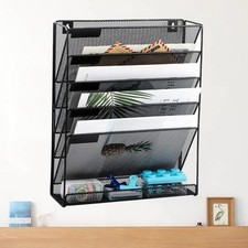 Zeitschriftenhalter Wand Hängeorganizer Zeitungsregal Magazinständer 6 Fächer