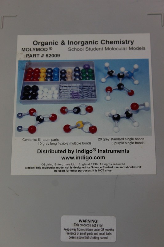 MOLYMOD ORGANIC & INORGANIC CHEMISTRY SCHOOL STUDENT MOLECULAR MODEL P/N 62009