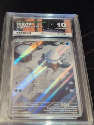 ACE 10 Snover 140/132 IR Pokémon Card Me01: Mega Evolution Holo GEM MINT
