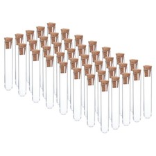 5ml Plastic Test Tubes with Cork Stoppers, 40Pcs 75x12mm Tubes