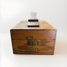 Vintage Griffin Shinemaster Wooden Shoe Shine Box Mid-Century 1950s