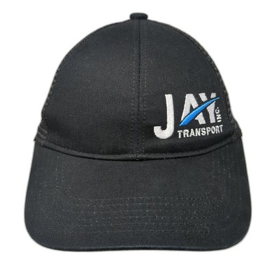 Jay Inc. Transport Strapback Trucker Hat Black One Size 6 Panel Port Authority