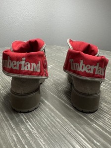 Timberland A2592 Carnaby Y2K Fold-Down Grey Red Boots Size 8 Stomp TIMBERLAND A2592 CARNABY COOL FOLD-DOWN WOMENS GREY, RED  main image 3