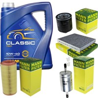 Mann Inspektionspaket 5L Mannol Classic 10W-40 FüR Audi A2 1.4 1.6 FSI