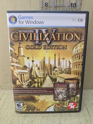 VINTAGE Sid Meier s Civilization IV Gold Edition PC CD Complete 4 Discs Manual