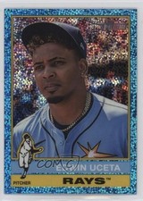 2025 Topps Heritage Chrome Light Blue Sparkle Refractor Edwin Uceta #390 6o3