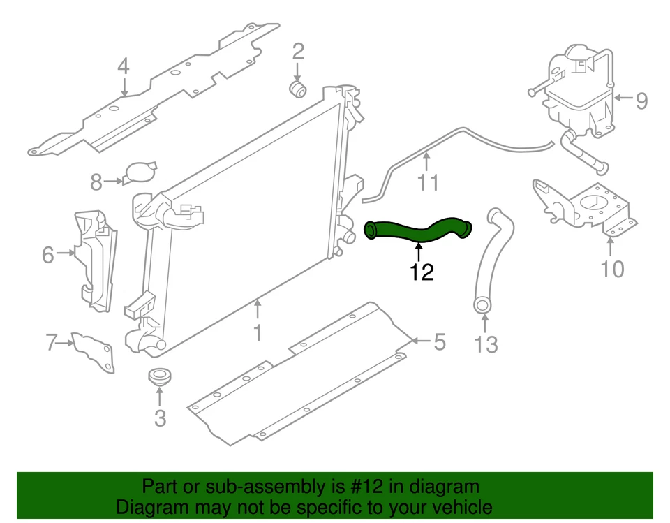 Manguera de radiador superior diésel genuina Nissan Titan XD 21501-EZ40A NUEVA OEM Foto 2 de 3