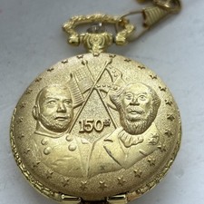 Vintage American Civil War Sesquicentennial Pocket Watch Chain Japan Movement