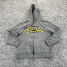 Vintage Pittsburgh Steelers Hoodie Sweatshirt Women s Medium Full Zip Up NFL