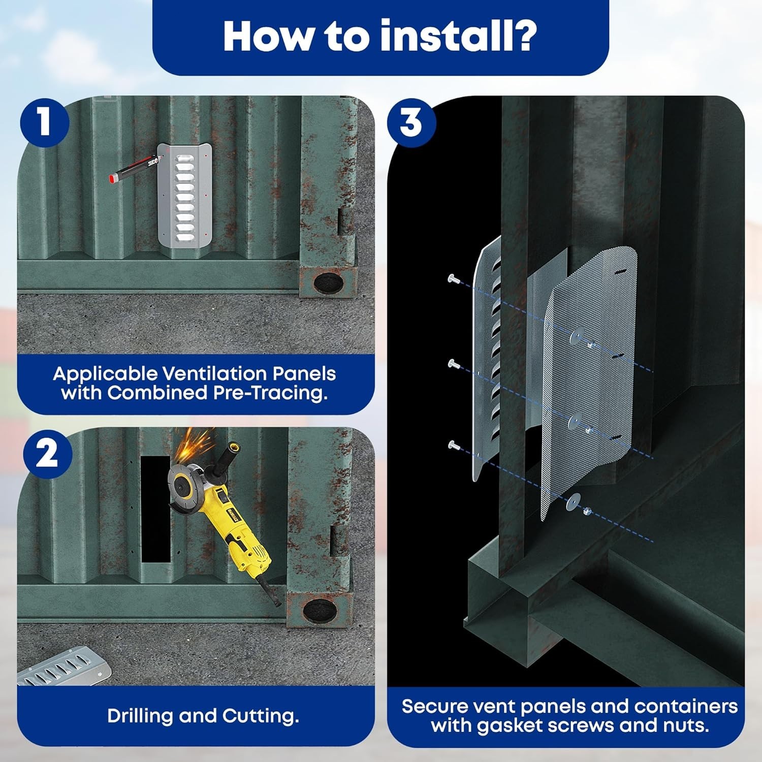 2 Pcs Shipping Container Air Vent Kits,Transportation Container Vents