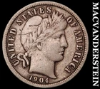 1904 Barber Dime - Scarce  Very Fine  Better Date  No Reserve  #J9542
