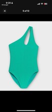 Old Navy Ribbed One Shoulder One Piece Swimsuit Green Size L