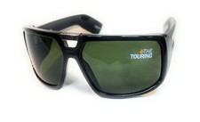 Spy Touring Sunglasses - Shiny Black - Grey Green Lenses, Italy, Pre-owned