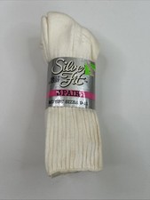 VTG Socks 3 Pack 9-11 Crew Length Women's Ivory 90's Walmart USA Made Silver NOS