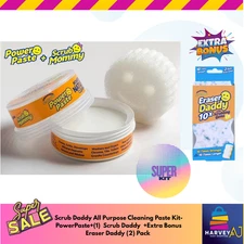 Scrub Daddy All Purpose Cleaning Paste PowerPaste +Extra Bonus Eraser Daddy