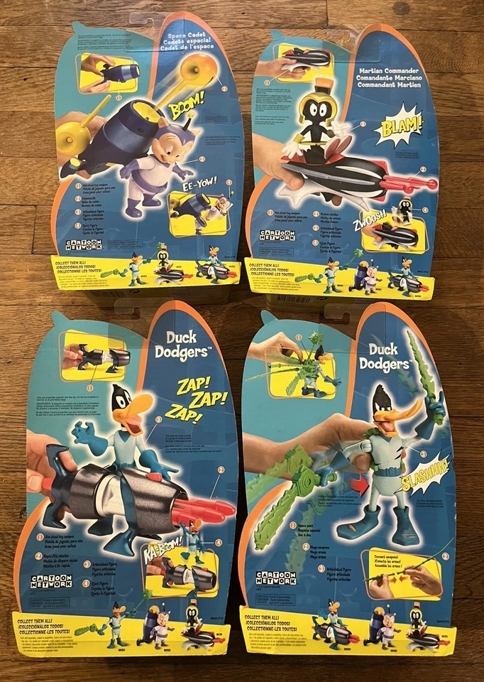 Vintage 2003 Mattel Duck Dodgers Full Set Marvin Martian Daffy Porky RARE NEW - Image 2 of 4