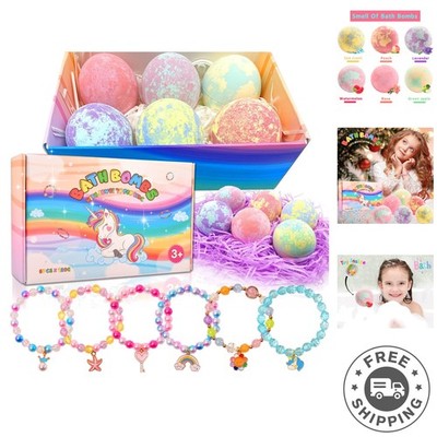 Natural Unicorn Bath Bombs with Relaxing Lavender Scents - Gift Set for Kids