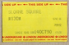 Sloane Square 01 - UTS London Underground ticket - London SW1W Circle Line etc