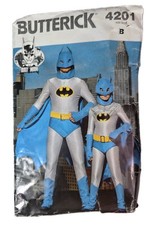 Butterick 4201 Batman Costume Sewing Pattern Boys Large 1989