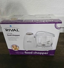 NEW Rival Genuine 1.5 Cup Mini Food Chopper Stainless Steel Steel Blade White