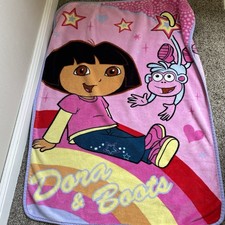 Dora The Explorer Vintage Y2K Fleece Toddler Blanket Dora And Boots