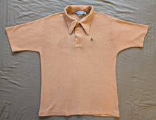 VTG 70s Grand Slam Munsingwear Knit Polo Shirt XL Tan Dacron Polyester