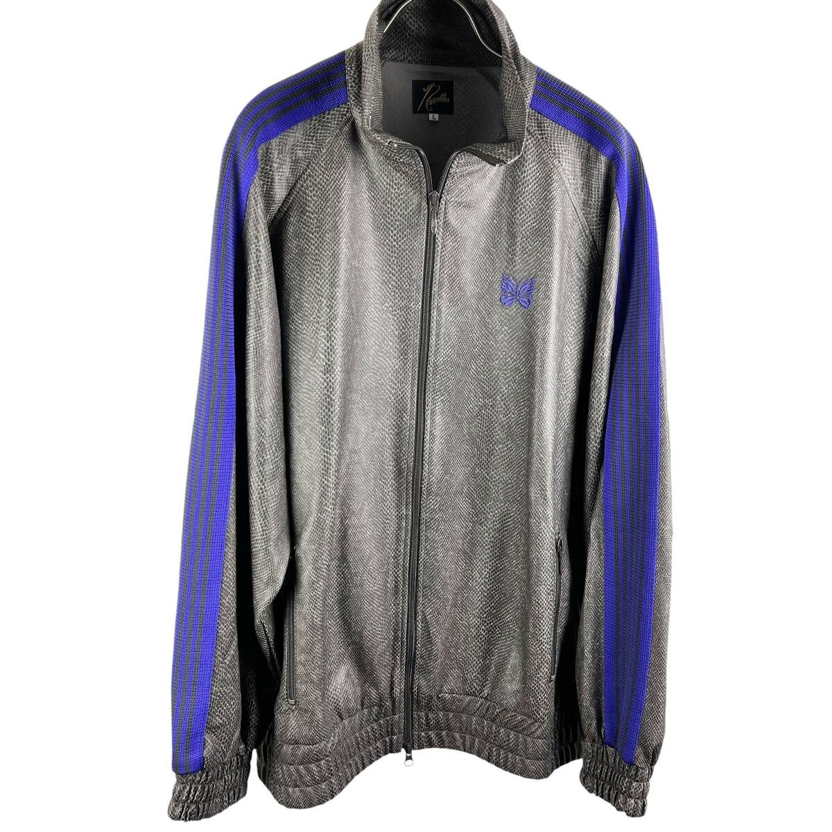 NEEDLES Python Leather Track Jacket Grey L Polyes… - image 4